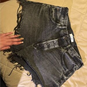 Moussy vintage size 29 Distressed Black Denim Shorts